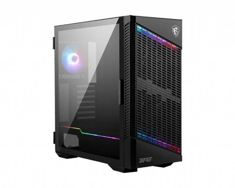 MSI MPG VELOX 100P AIRFLOW Gaming 'Black, 3x 120mm Fan + 1x 120mm ARGB Fan, ARGB light strip, USB Type-C, 1x , Center, , , mATX, ' - Image 2