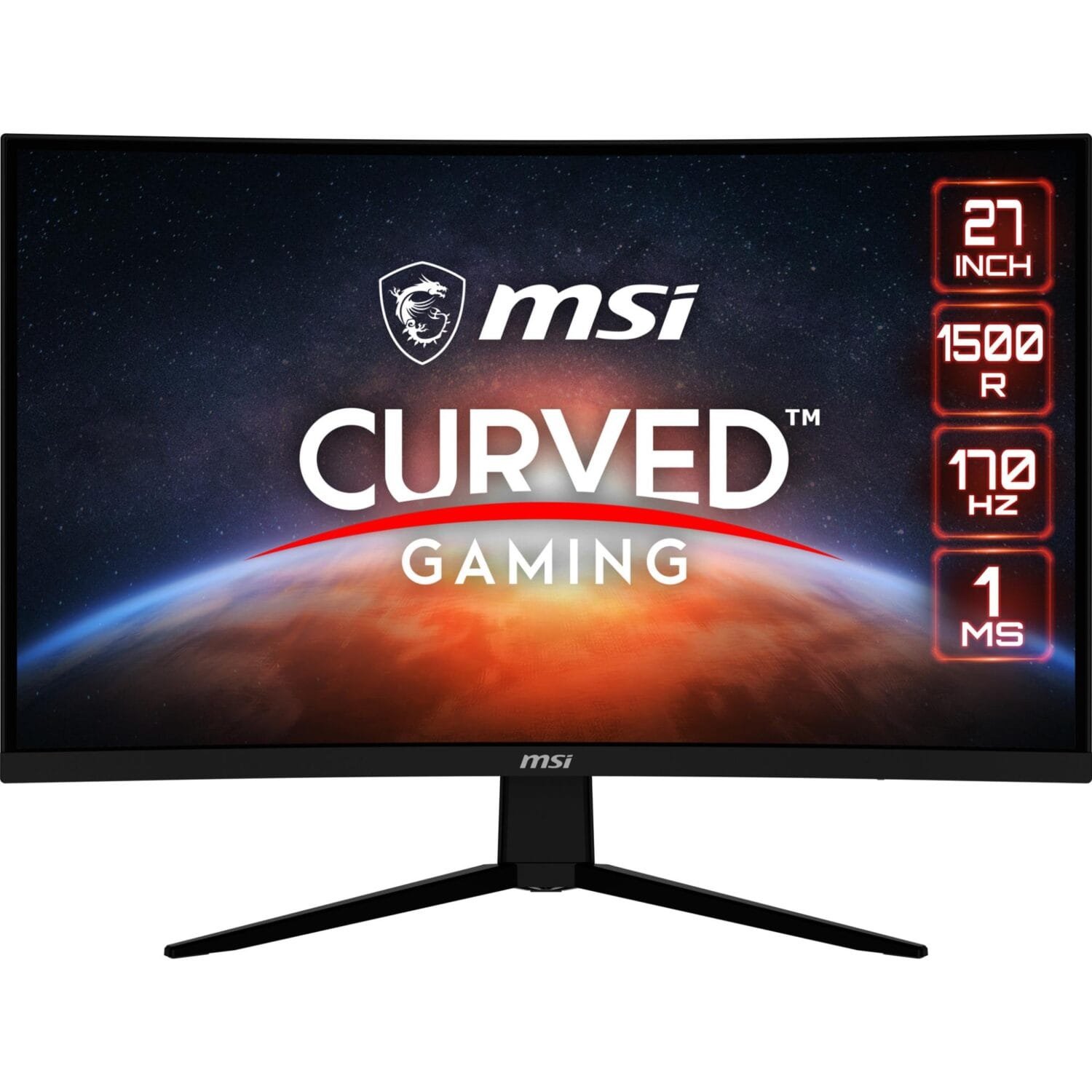 d918028c-81f0-4297-ae9f-a17399f5dd55 LCD Monitor|MSI|G273CQ|27"|Gaming/Curved|2560x1440|16:9|170Hz|Matte|Tilt|Colour Black|G273CQ - Image 1